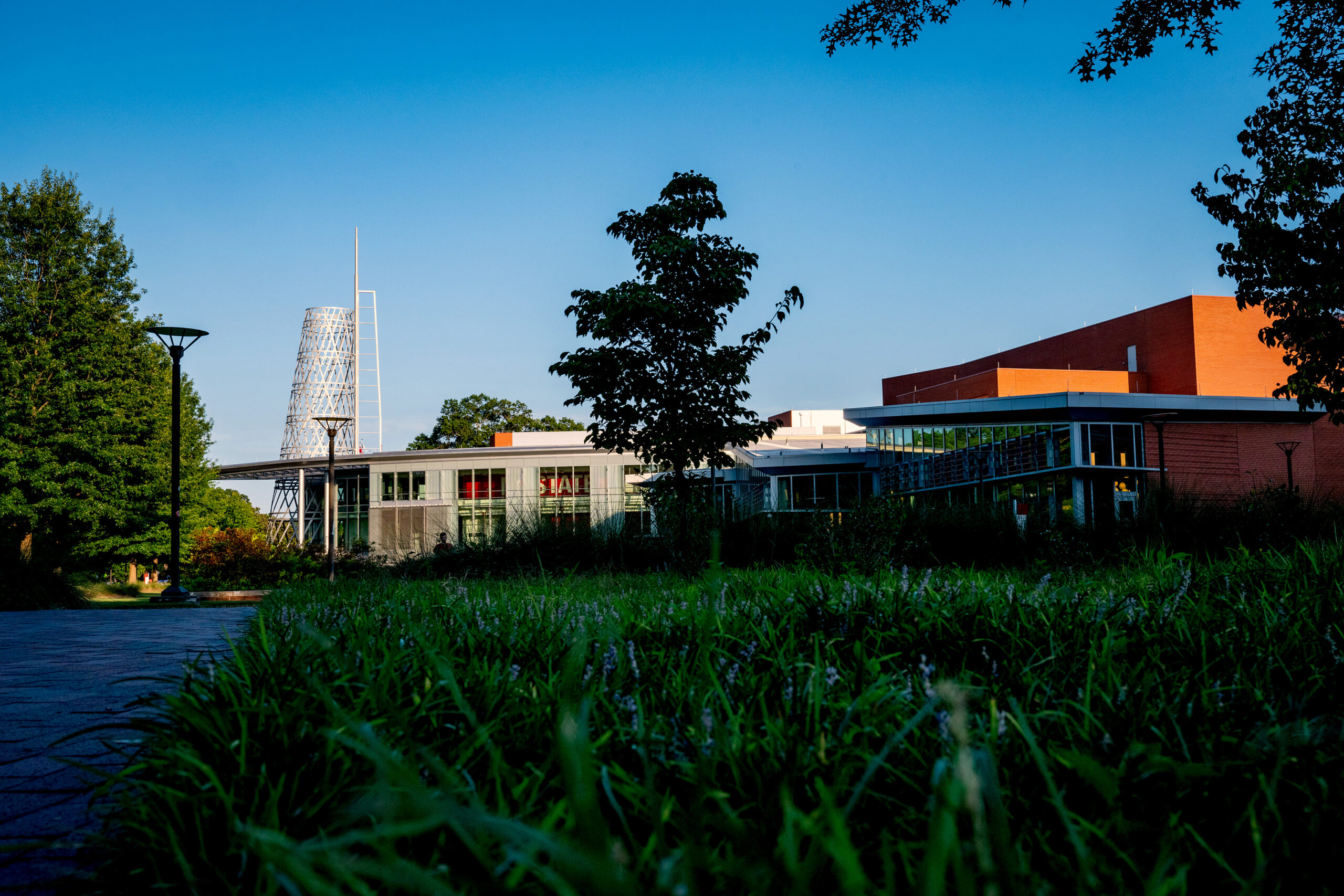 The Talley Student Union, as seen from across Stafford Commons, welcomes students during breaks from class on the first week of the fall 2024 semester. Photo by Becky Kirkland.